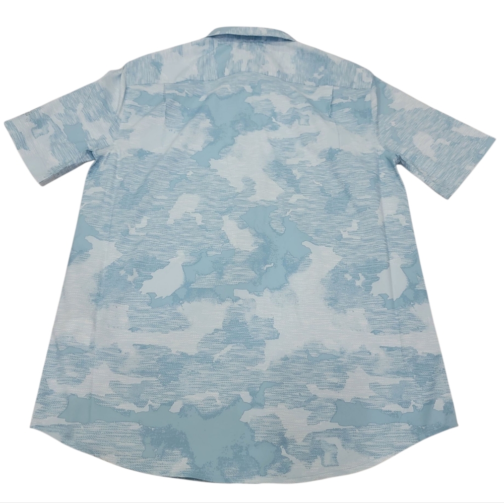 PGA Tour Apparel Abstract Sky Print Golf Shirt Blue Lightweight Sporty Men's S - Picture 6 of 16